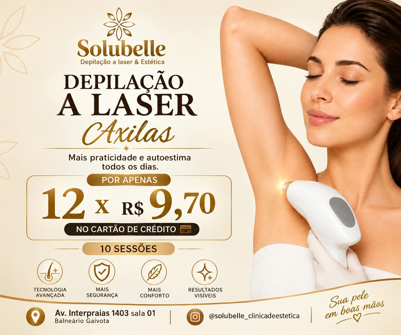 CONDIÇÃO IMPERDÍVEL DEPILAÇÃO A LASER AXILAS